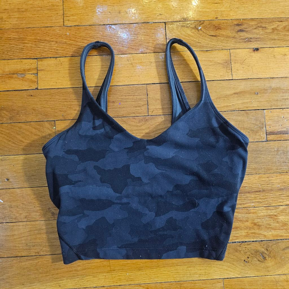 Lululemon Black Camo Sports Bra Women's Size 6